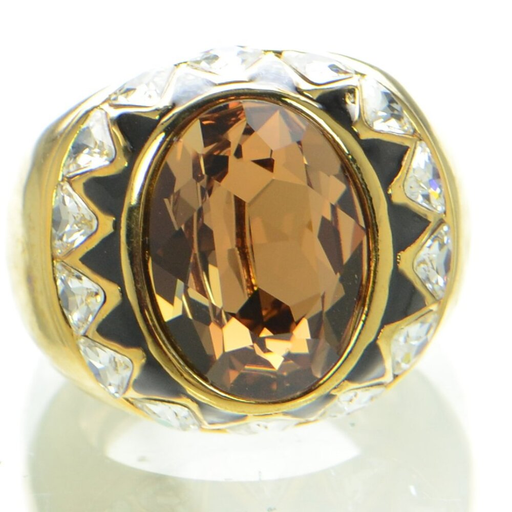 Kenneth Jay Lane Kjl Crystal Cocktail Ring - image 8